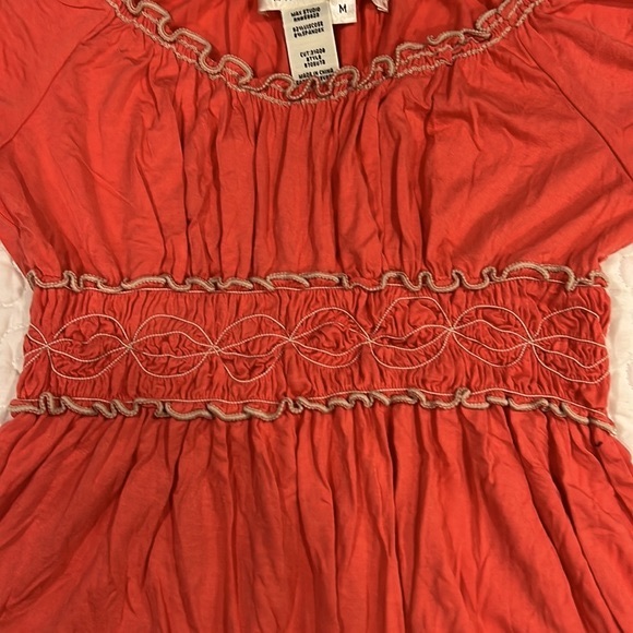 Max Studio babydoll scoop neck short sleeved top size M - Picture 2 of 6